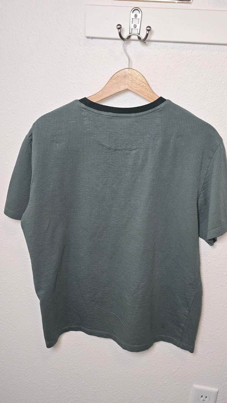 Scotch & Soda Amsterdam Men’s Large Textured T-Shirt Gray Green Crew Neck - Picture 5 of 7